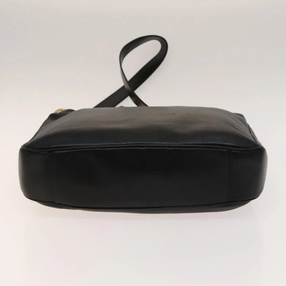 GUCCI Bamboo Shoulder Bag Leather 2way Black Gold 001 3444 1577 Auth 140164 - Picture 6 of 16